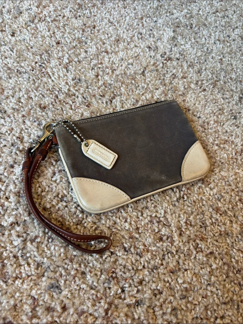 Coach Canvas Two-Tone Wristlet